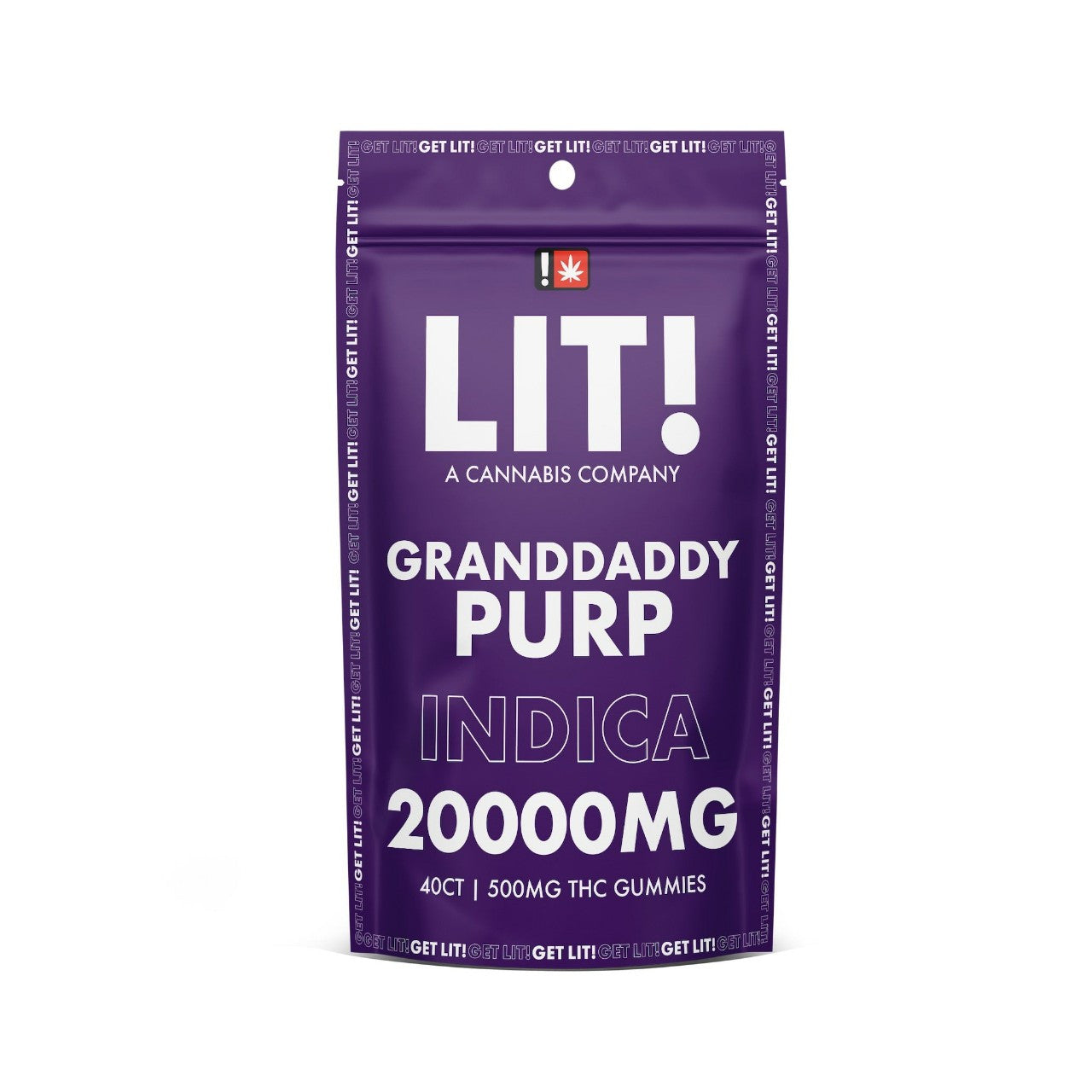 LIT THC Gummies 20000MG 40 Count - Granddaddy Purple Indica